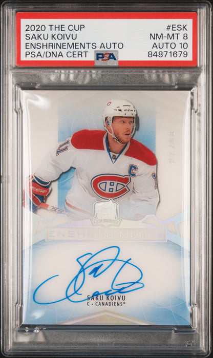 2020 UPPER DECK THE CUP #ESK SAKU KOIVU ENSHRINEMENTS AUTO /99 PSA 8 AUTO 10