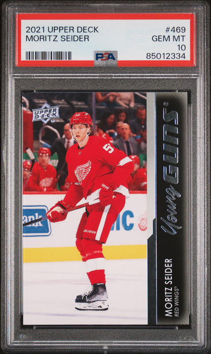 2021-22 UPPER DECK SERIES 2 MORITZ SEIDER YOUNG GUNS PSA 10