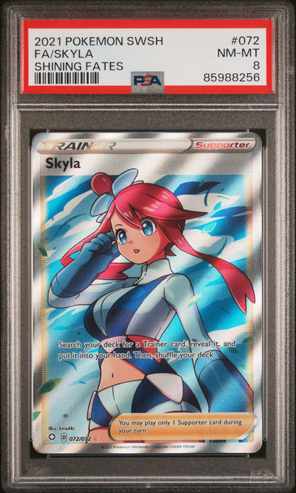 2021 POKEMON SWSH SHINING FATES #072 FA SKYLA SHINING FATES PSA 8
