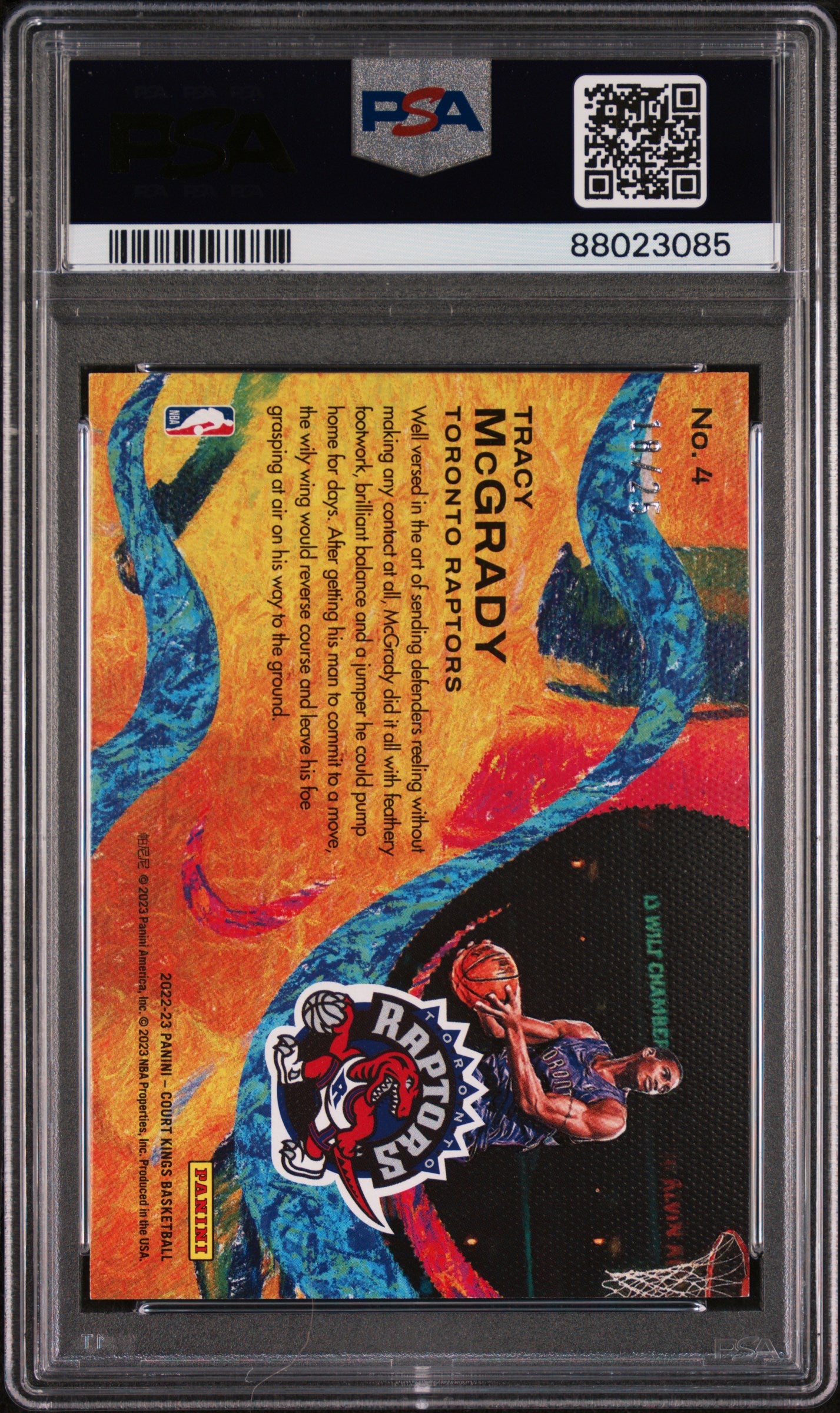 2022 PANINI COURT KINGS ARTISTRY IN MOTION #4 TRACY McGRADY ARTISTRY IN MOTION JADE /25 PSA 9