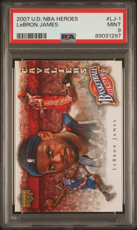 2007 UPPER DECK NBA HEROES LEBRON JAMES #LJ-1 PSA 9