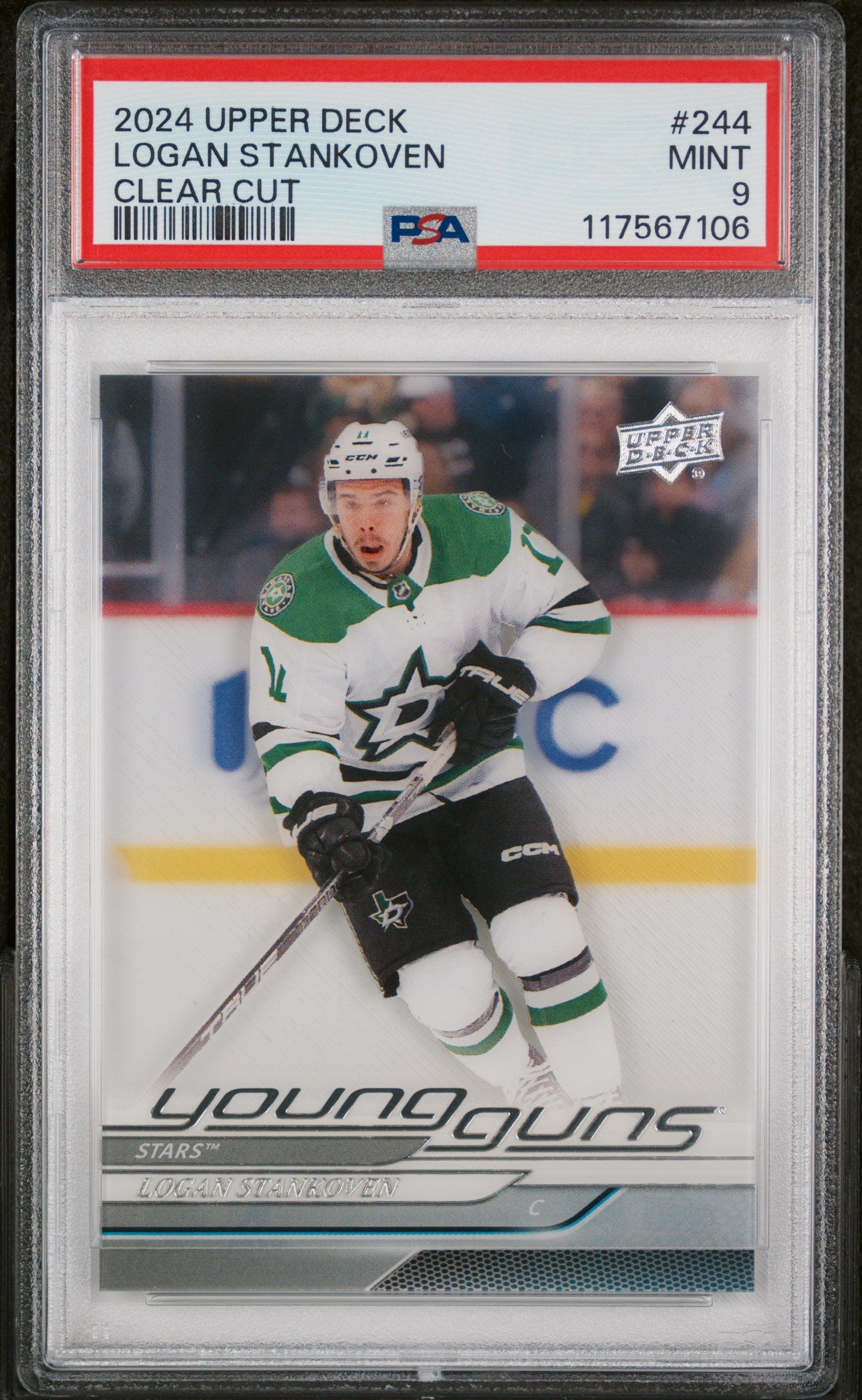 2024/25 UPPER DECK SERIES 1 LOGAN STANKOVEN YOUNG GUNS CLEAR CUT PSA 9