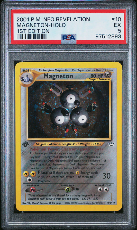 2001 POKEMON NEO REVELATION #10 MAGNETON HOLO 1ST EDITION PSA 5