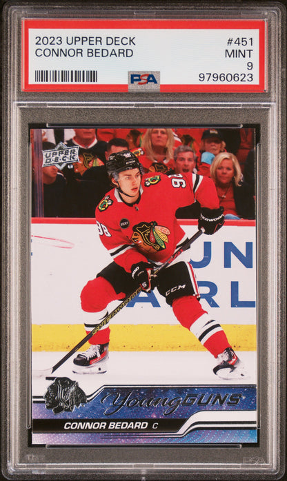 2023-24 UPPER DECK SERIES 2 CONNOR BEDARD YOUNG GUNS PSA 9 #451
