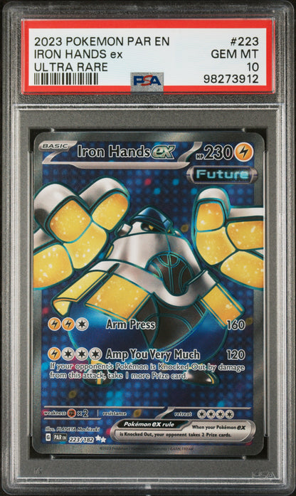 2023 POKEMON PAR EN PARADOX RIFT #223 IRON HANDS ex ULTRA RARE PSA 9
