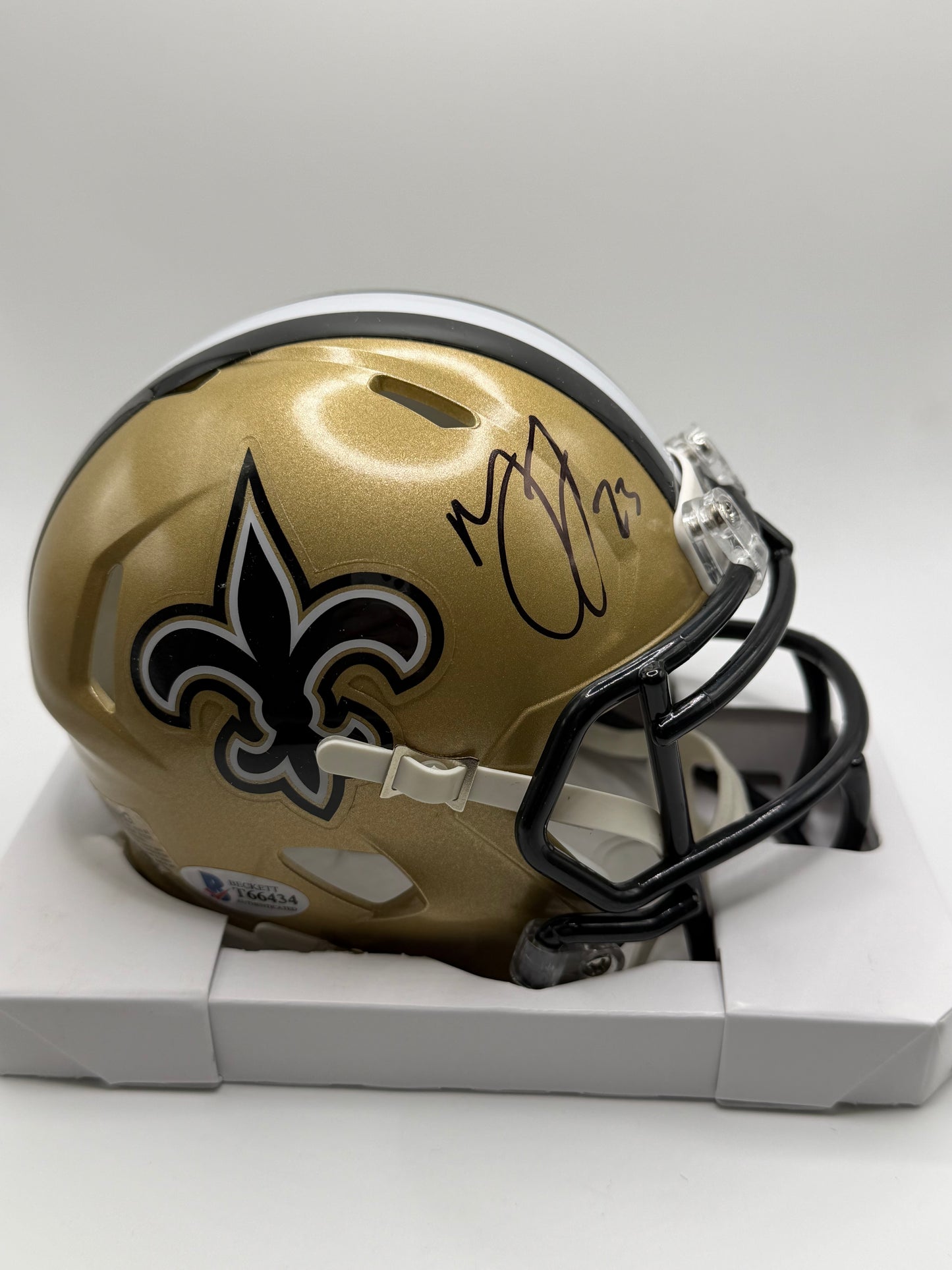 Marshon Lattimore Signed Mini Riddell (Speed) Helmet Beckett COA