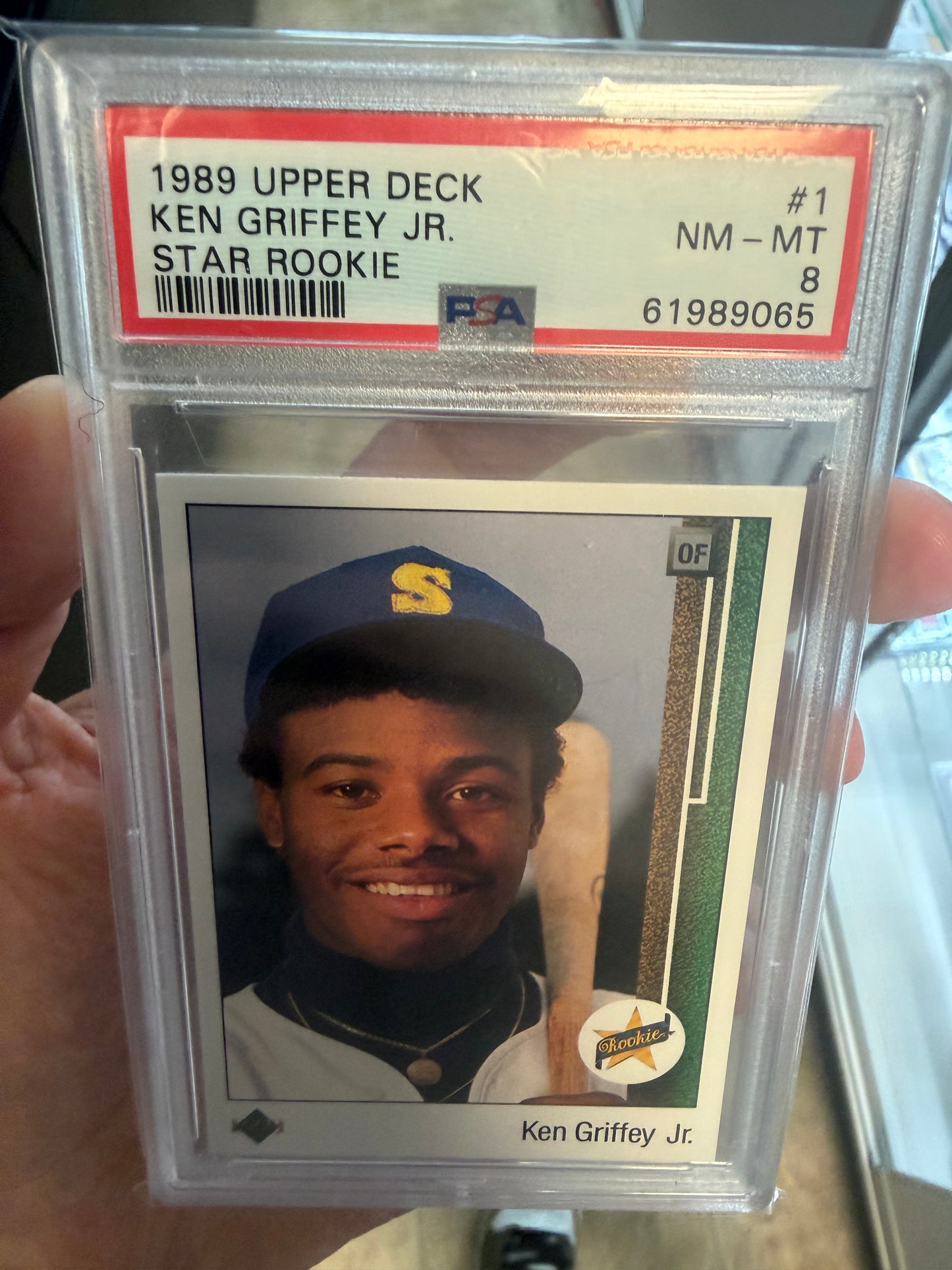 1989 UD KEN GRIFFEY #1 STAR ROOKIE PSA 8