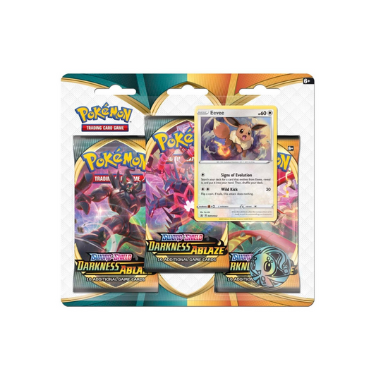 Sword & Shield-Darkness Ablaze 3 Booster Packs, Coin & Eevee Promo Card