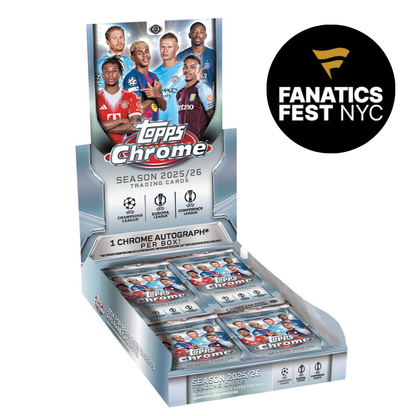 2025/26 Topps Chrome UEFA Club Competitions Fanatics Fest NYC Soccer Hobby Box