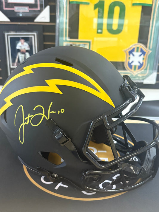 Justin Herbert Full Sized Riddell Replica Signed Helmet
