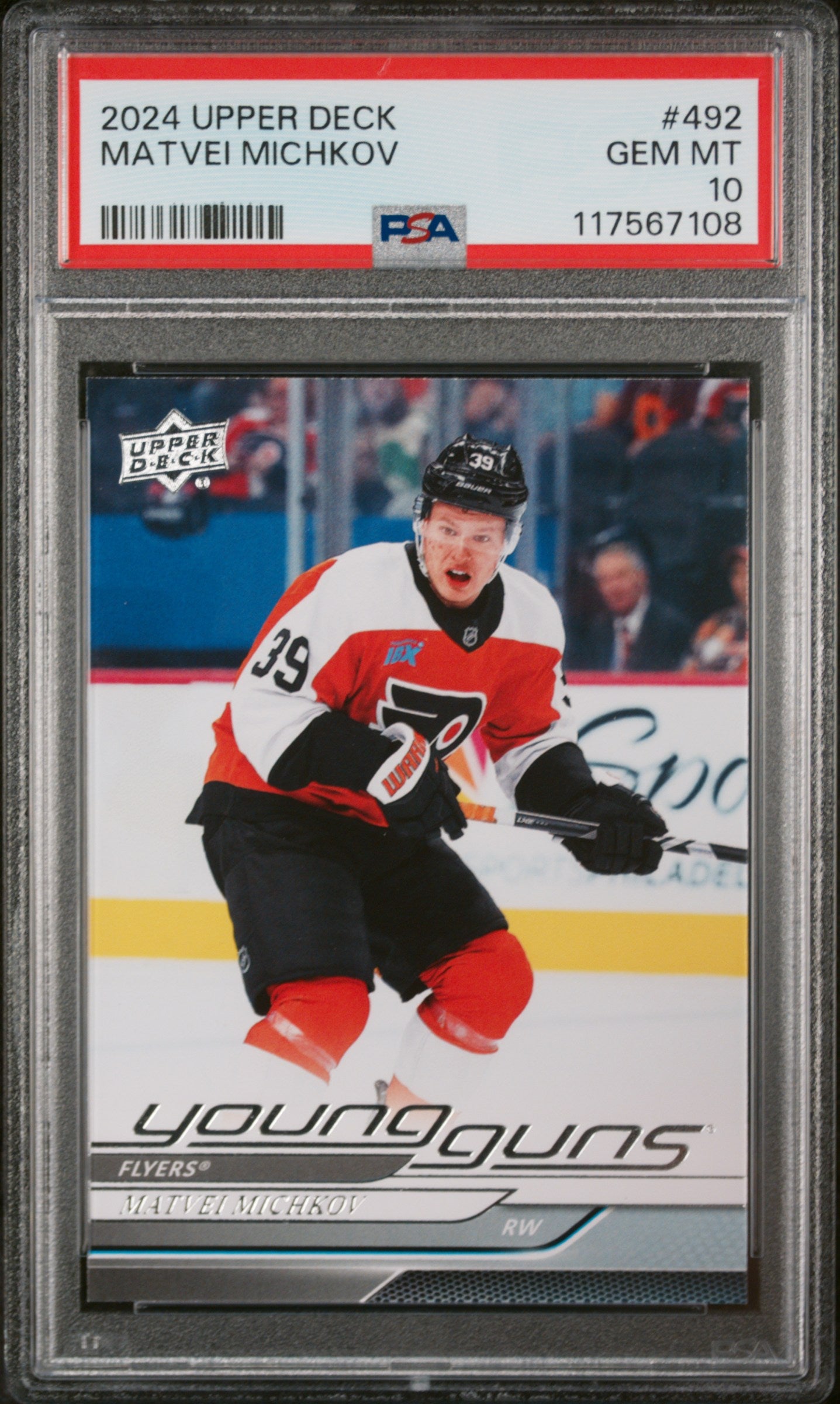 2024/25 UPPER DECK SERIES 2 MATVEI MICHKOV YOUNG GUNS PSA 10