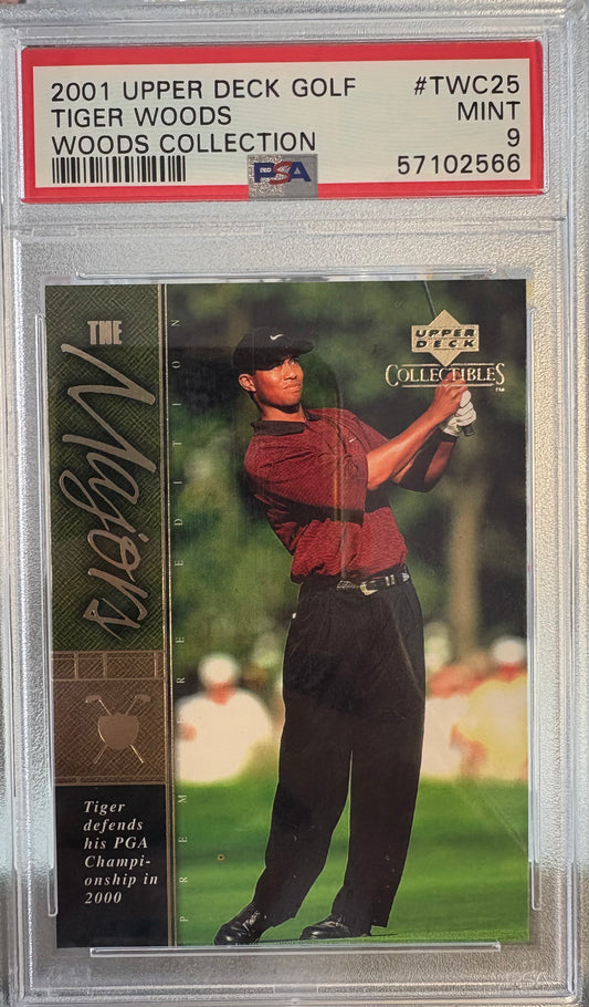 2001 UPPER DECK GOLF TIGER WOODS WOODS COLLECTION #TWC25 PSA 9