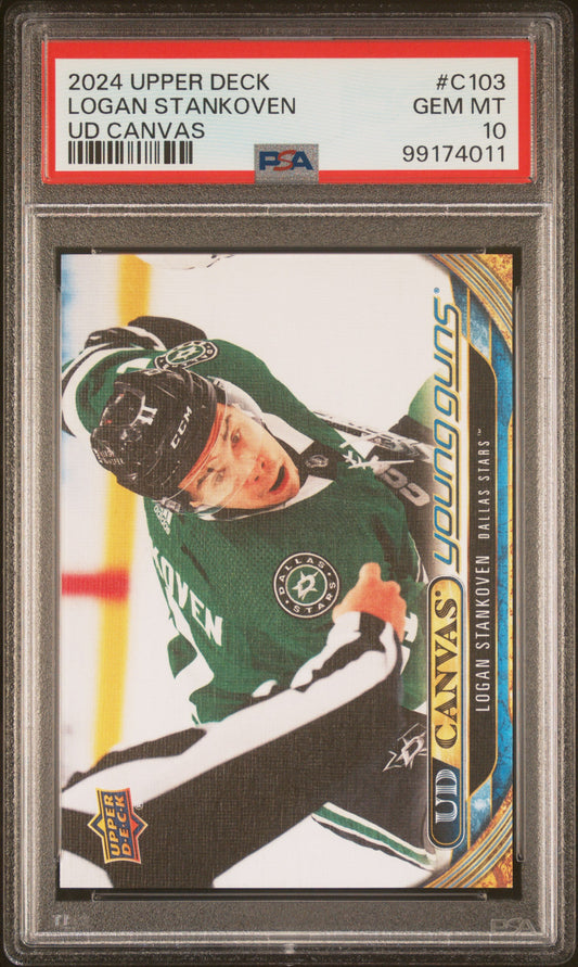 2024-25 UPPER DECK SERIES 1 LOGAN STANKOVEN UD CANVAS YOUNG GUNS PSA 10