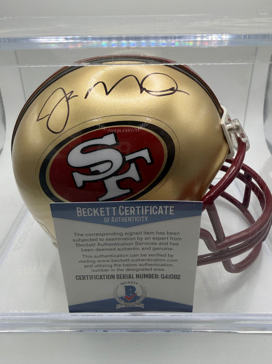 Joe Montana Signed Mini Helmet Beckett COA
