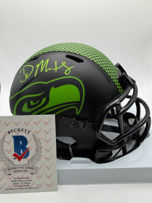DK Metcalf Signed Mini Riddell Helmet (Eclipse Alternate) Beckett COA