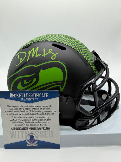 DK Metcalf Signed Mini Riddell Helmet (Eclipse Alternate) Beckett COA