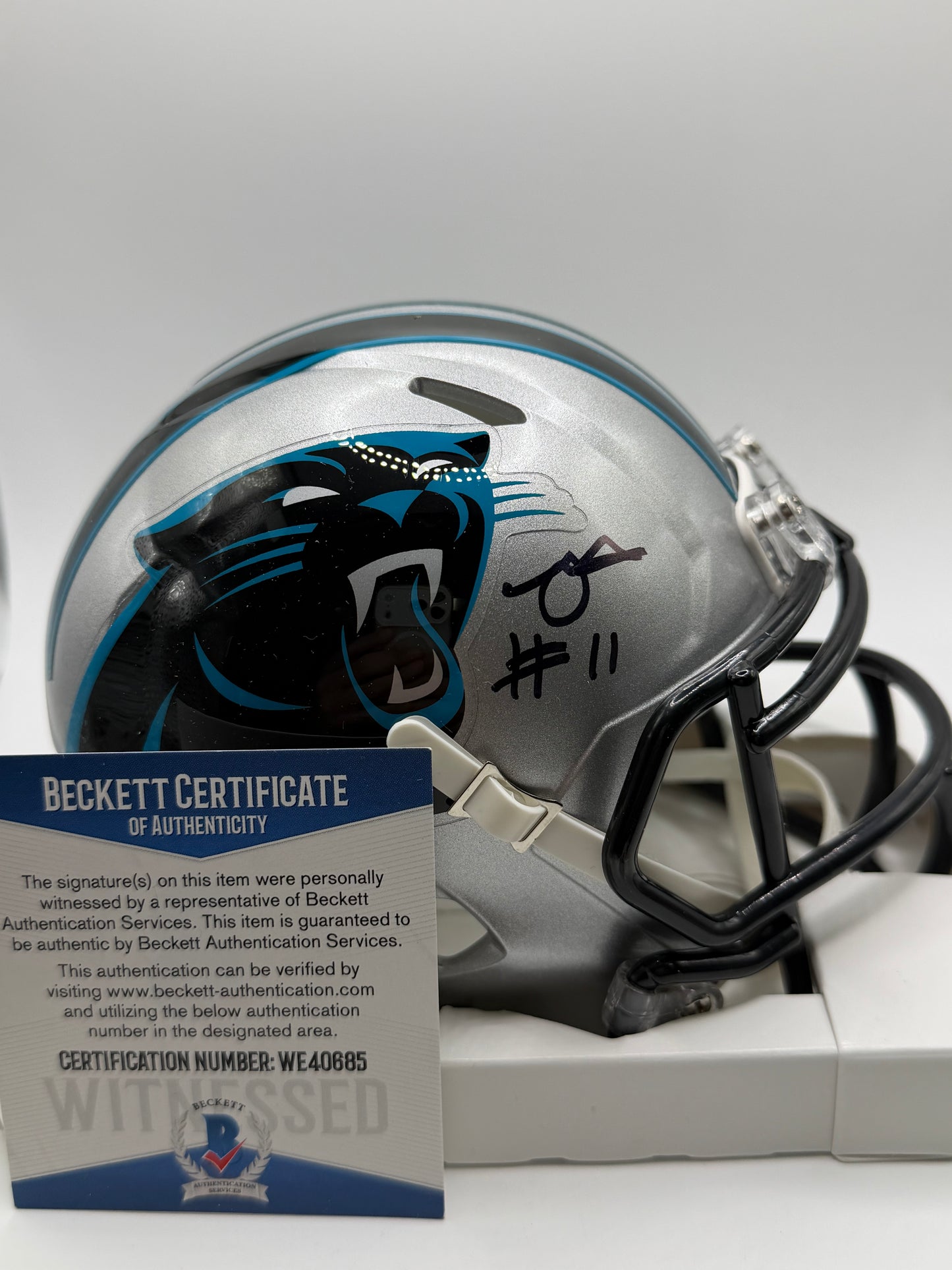 Robby "Chosen" Anderson Signed Mini Riddell Helmet (Speed) Beckett COA