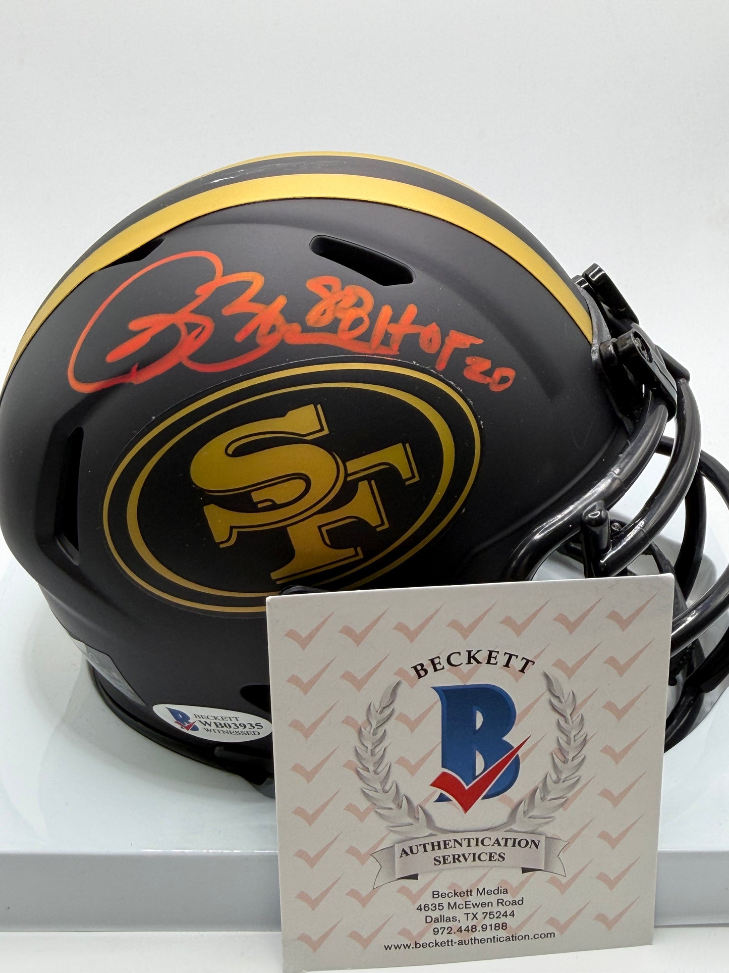Isaac Bruce Signed Mini Riddell Helmet (Eclipse Alternate) Beckett COA