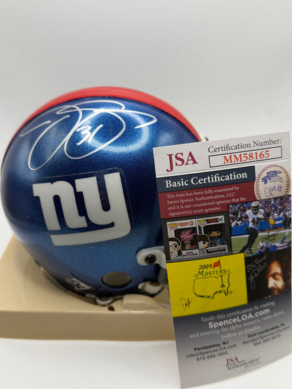 Jason Sehorn Signed Mini Riddell Helmet (Vintage) JSA COA