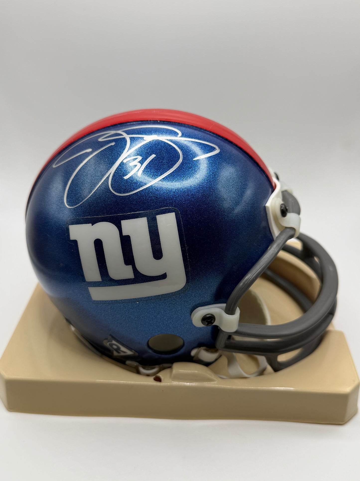 Jason Sehorn Signed Mini Riddell Helmet (Vintage) JSA COA