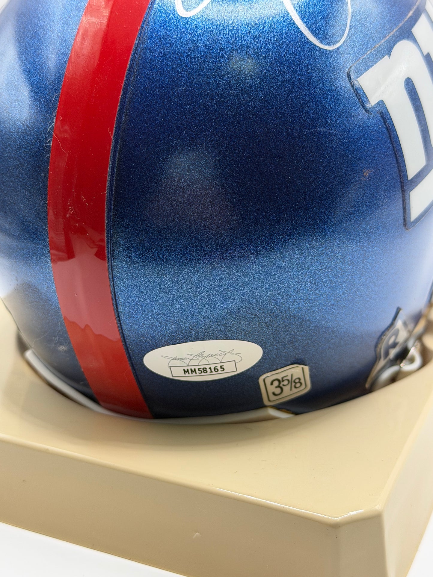 Jason Sehorn Signed Mini Riddell Helmet (Vintage) JSA COA
