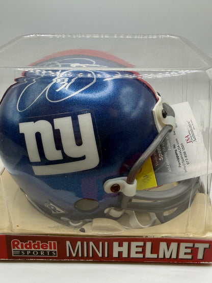 Jason Sehorn Signed Mini Riddell Helmet (Vintage) JSA COA