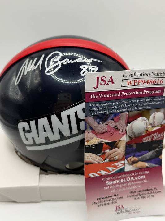 Mark Bavaro Signed Mini Riddell Helmet JSA COA