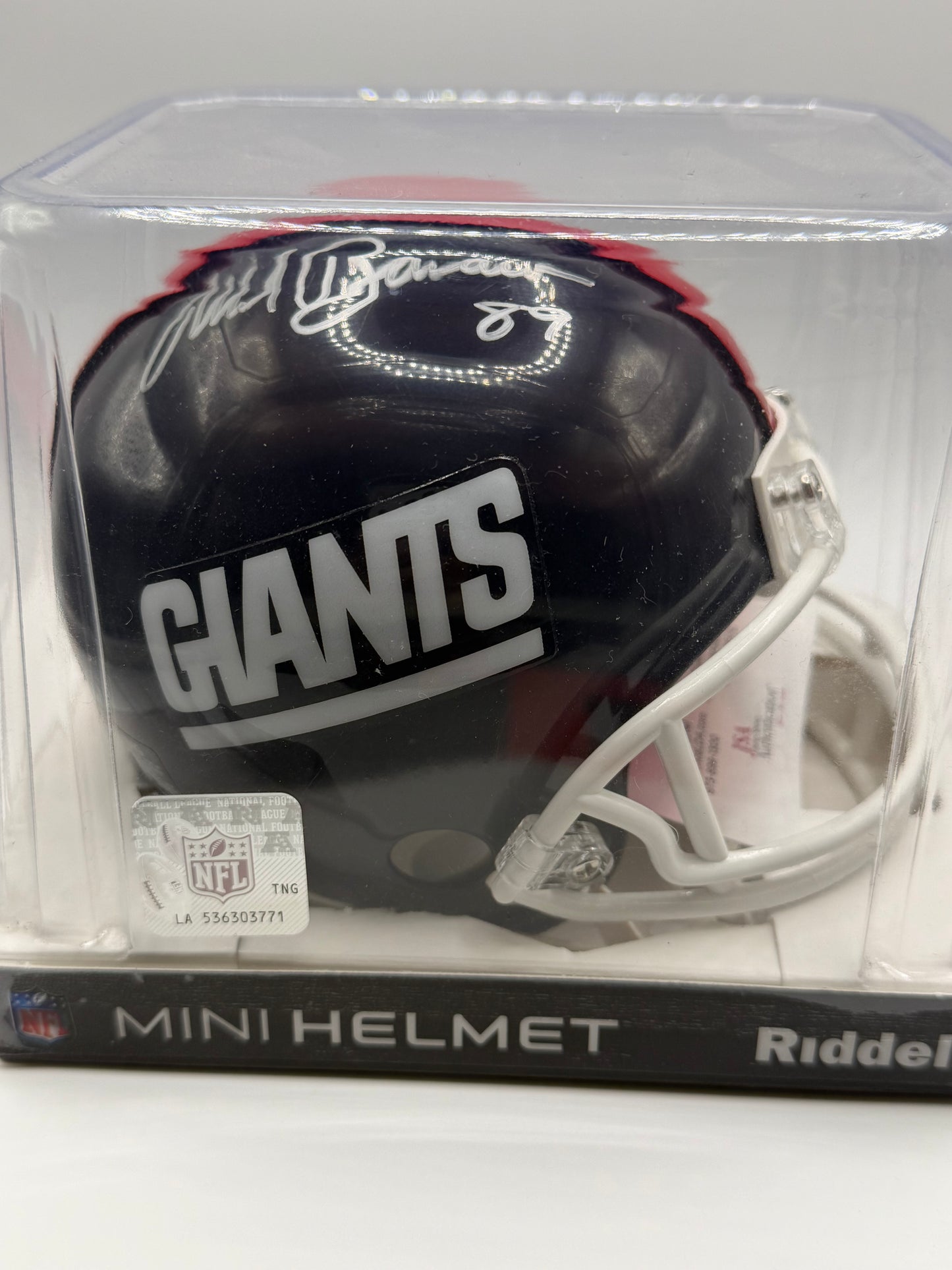 Mark Bavaro Signed Mini Riddell Helmet JSA COA