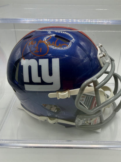 Tiki Barber Signed Mini Riddell Helmet JSA COA