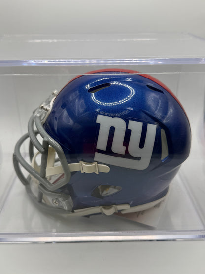 Tiki Barber Signed Mini Riddell Helmet JSA COA