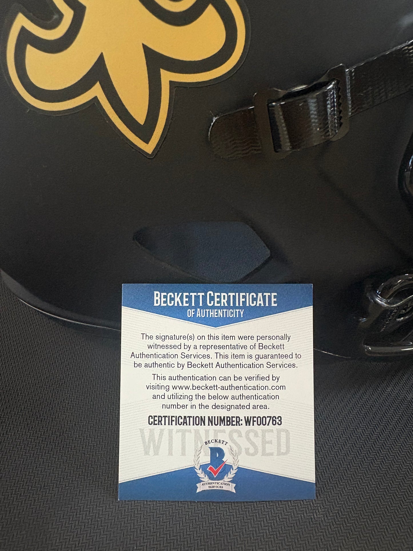 Drew Brees Signed New Orleans Saints Full Size Riddell Speed Replica Helmet Beckett COA