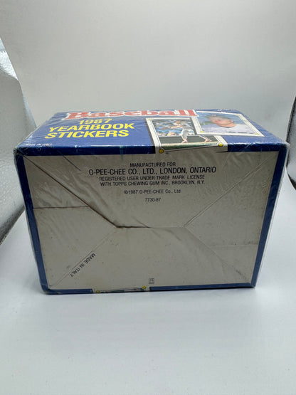 1987 O-Pee-Chee Baseball Yearbook Stickers Factory Sealed Box
