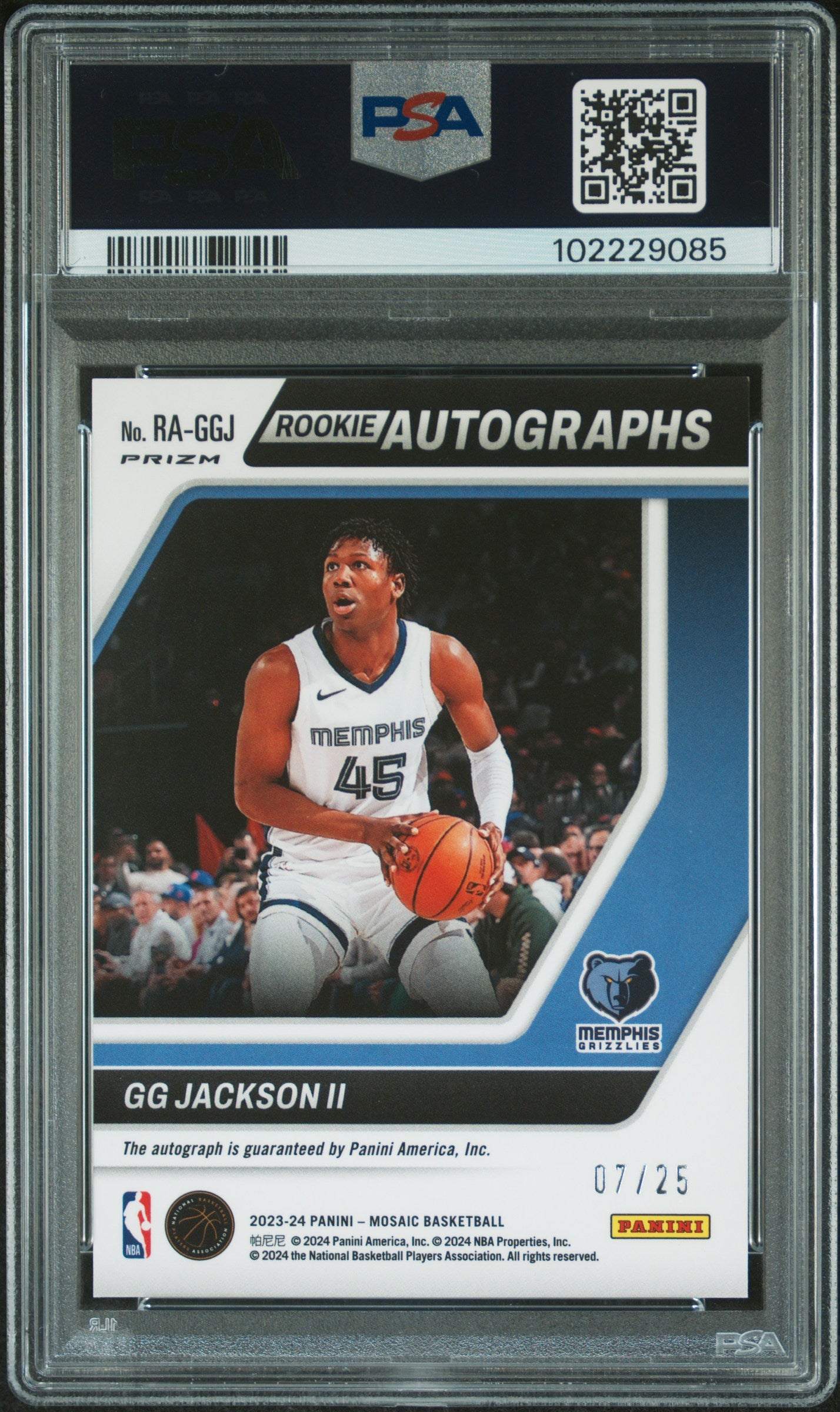 2023 MOSAIC GG JACKSON II ROOKIE AUTOGRAPH WHITE 07/25 PSA 9