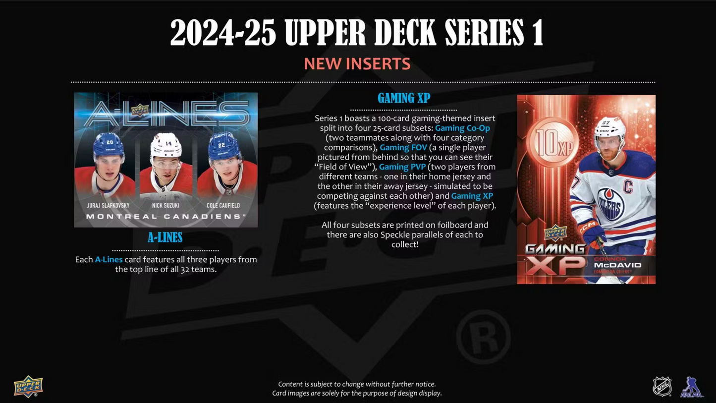 2024/25 Upper Deck Series 1 Hockey Tin