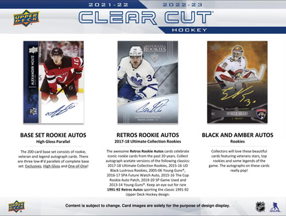 2022-23 Upper Deck Clear Cut Hockey Hobby Box