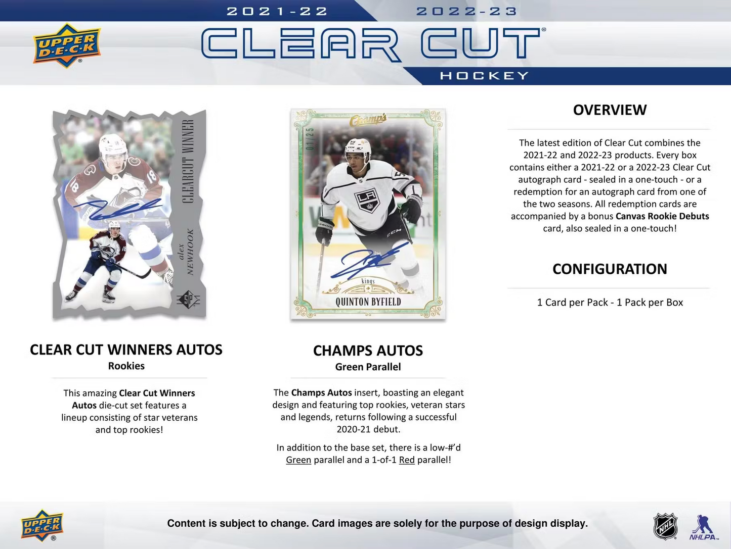 2022-23 Upper Deck Clear Cut Hockey Hobby Box
