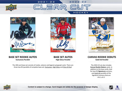 2022-23 Upper Deck Clear Cut Hockey Hobby Box
