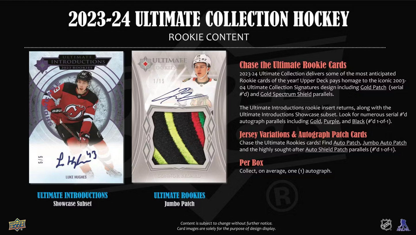 2023-24 Upper Deck Ultimate Collection Hockey Hobby Box