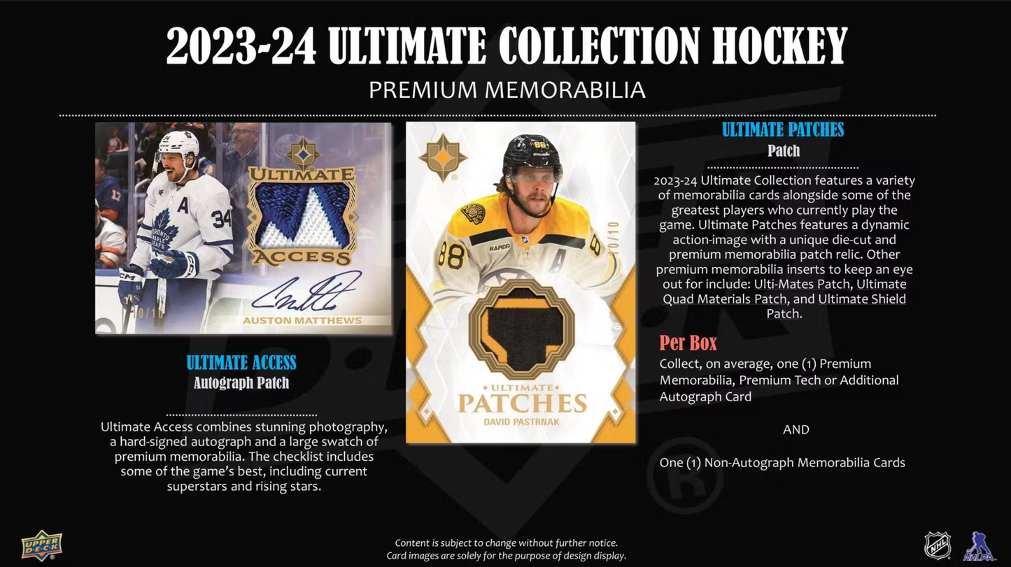 2023-24 Upper Deck Ultimate Collection Hockey Hobby Box