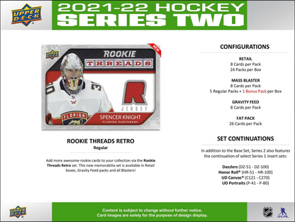 2021/22 Upper Deck Series 2 Hockey Tin