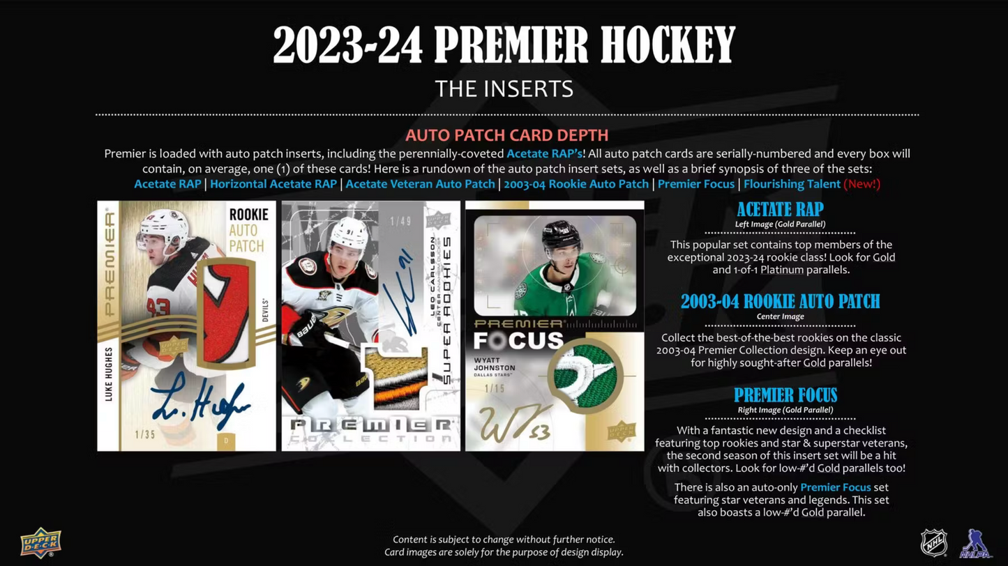 2023-24 Upper Deck Premier Hockey Hobby Box