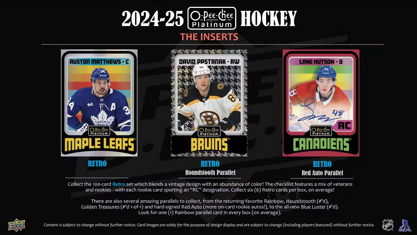2024/25 Upper Deck O-Pee-Chee Platinum Hockey Hobby Box