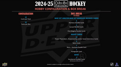 2024/25 Upper Deck O-Pee-Chee Platinum Hockey Hobby Box