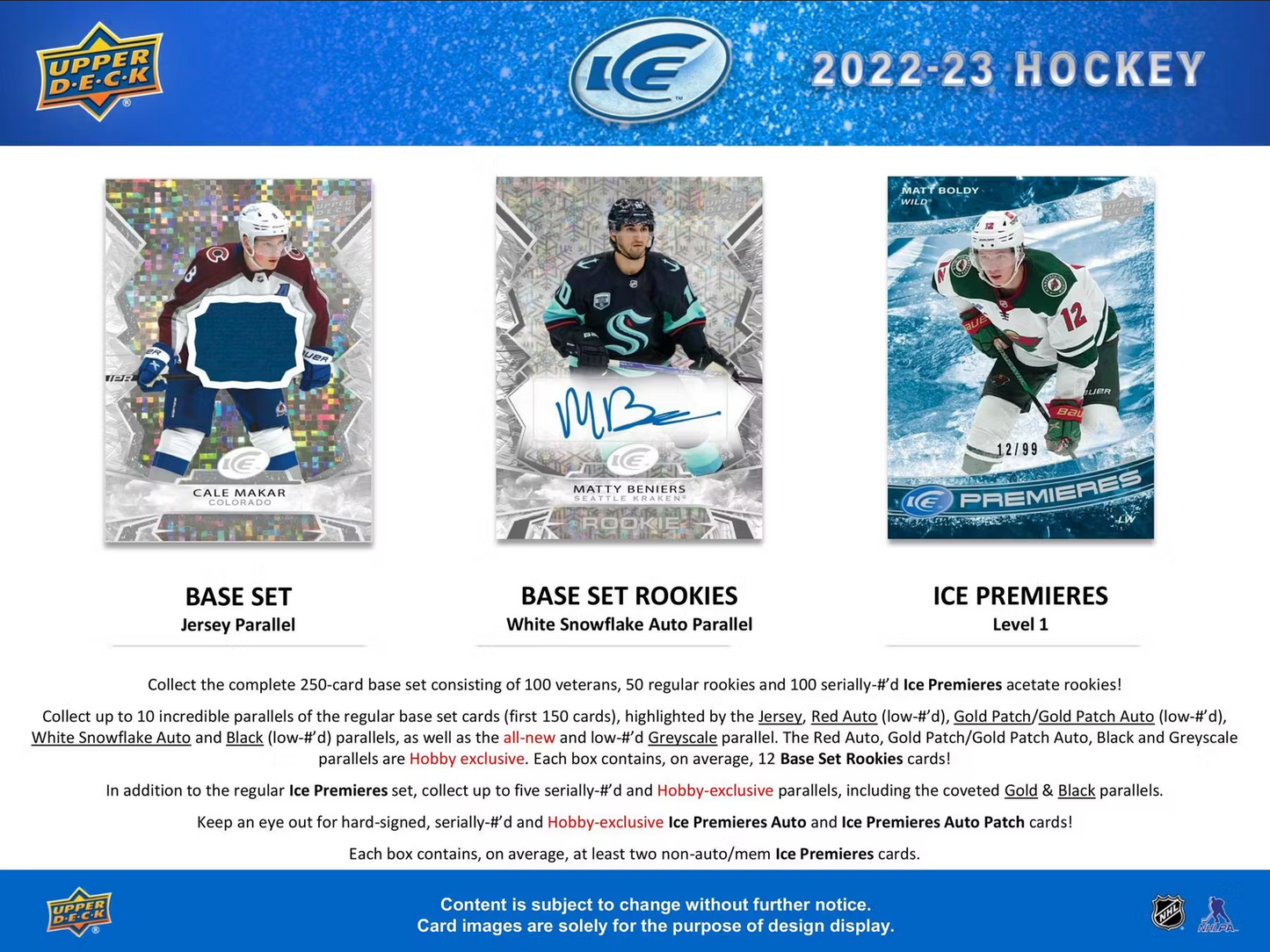 2022/23 Upper Deck Ice Hockey Hobby Box