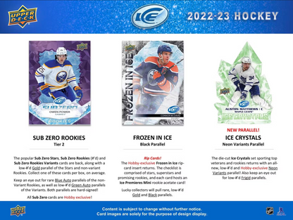 2022/23 Upper Deck Ice Hockey Hobby Box