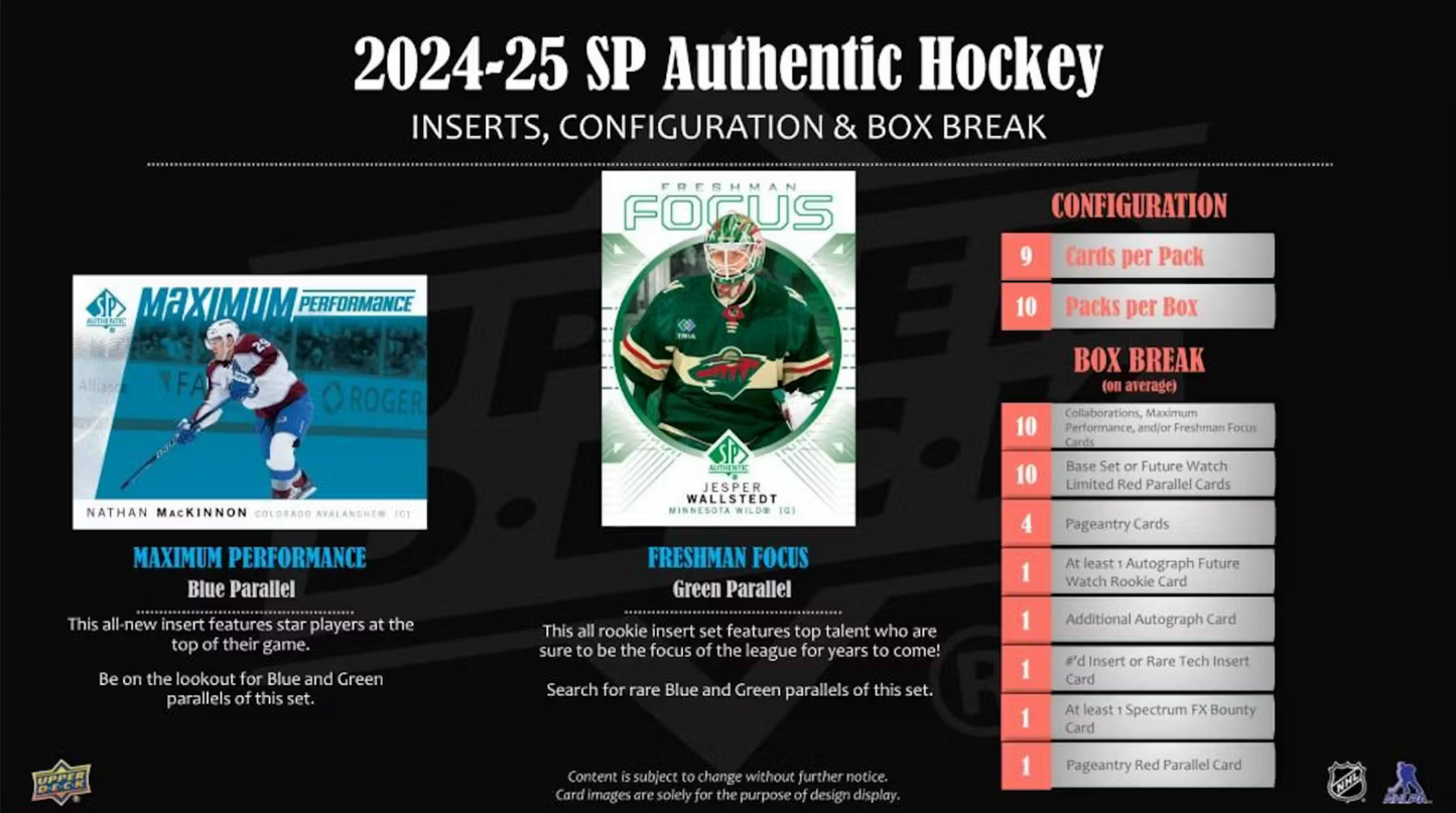 2024-25 Upper Deck SP Authentic Hobby Box