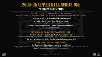 2025-26 Upper Deck Series 1 Hockey Hobby Box