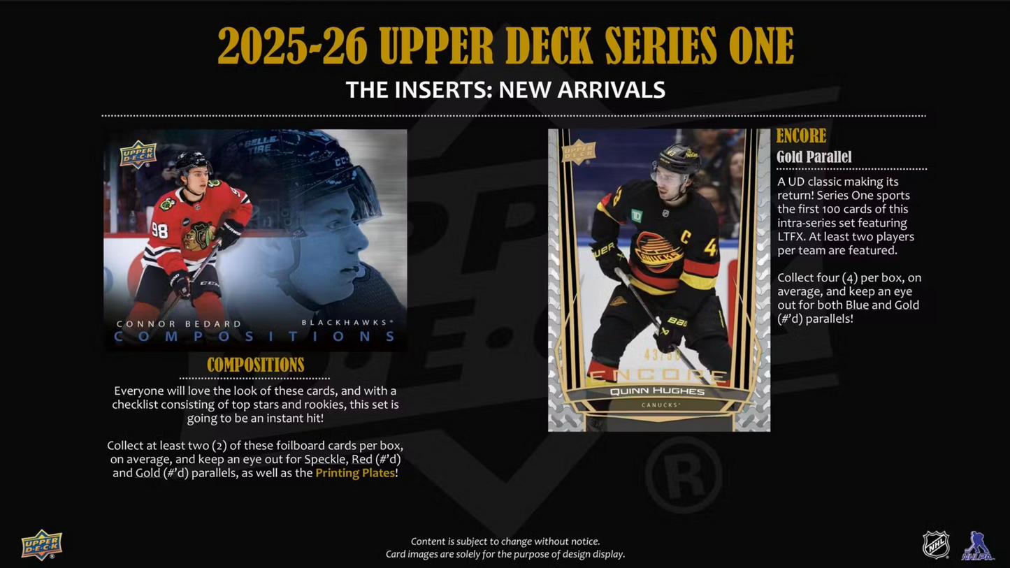 2025-26 Upper Deck Series 1 Hockey Hobby Box