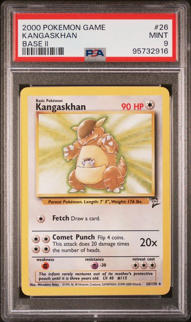 2000 POKEMON GAME KANGASKHAN BASE II PSA 9