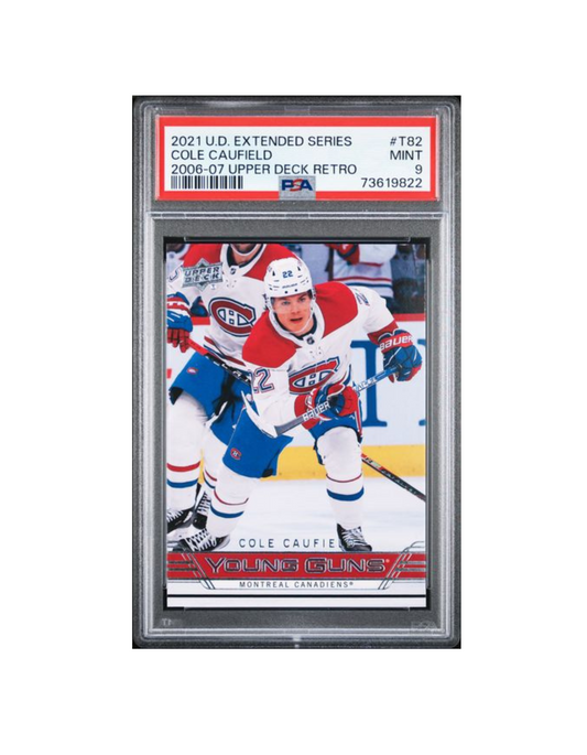 2021 UPPER DECK EXTENDED SERIES COLE CAUFIELD 2006-07 UPPER DECK RETRO YOUNG GUN PSA 9